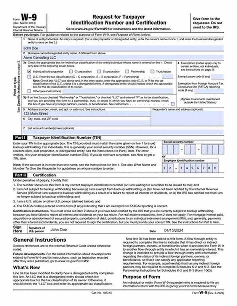 Form W-9 Example
