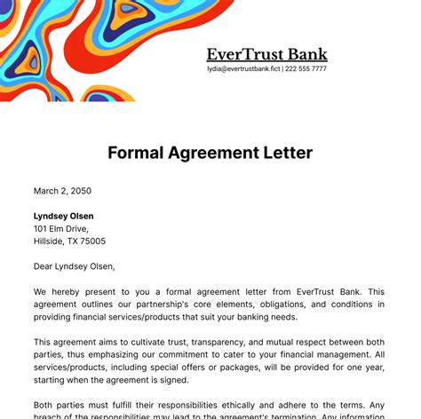Formal Agreement Template
