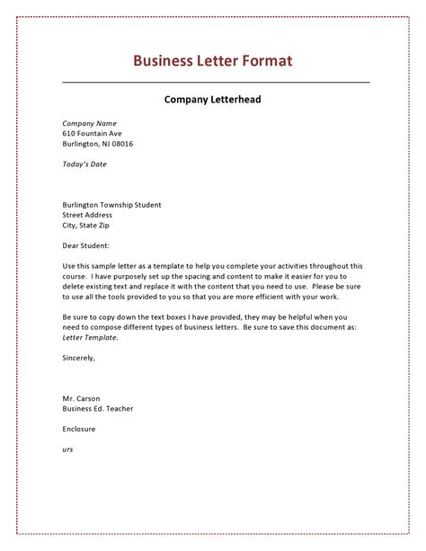 Formal Business Letter Template