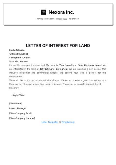 Formal Letter Of Interest Template