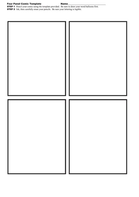 Four Panel Comic Template