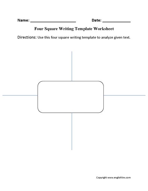 Four Square Writing Method Template