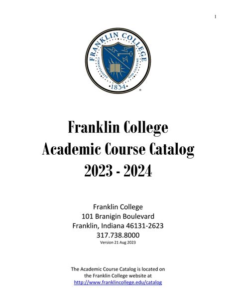 Franklin And Marshall Course Catalog
