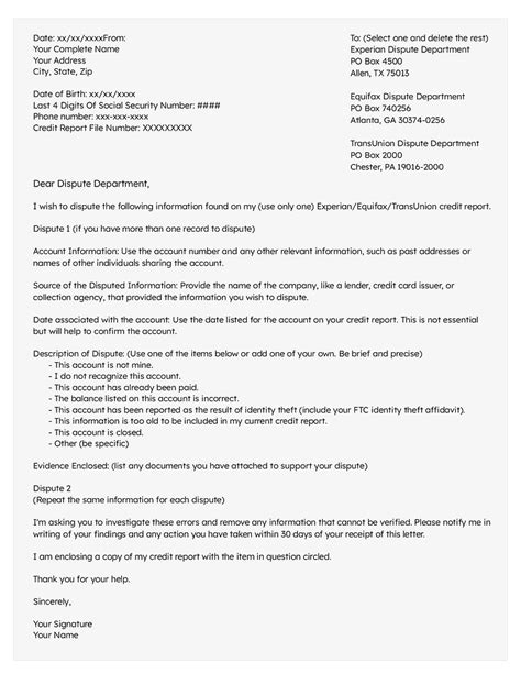Free 609 Letter Template