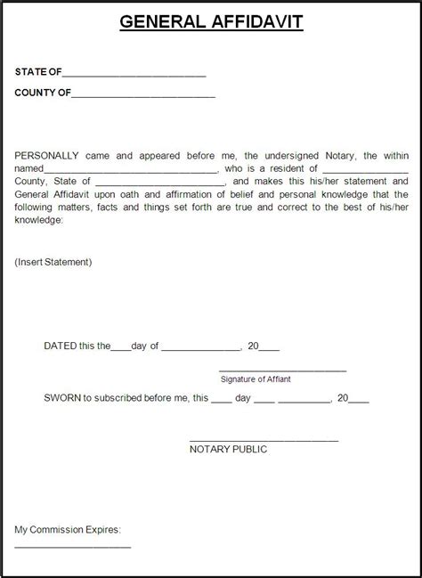 Free Affidavit Templates