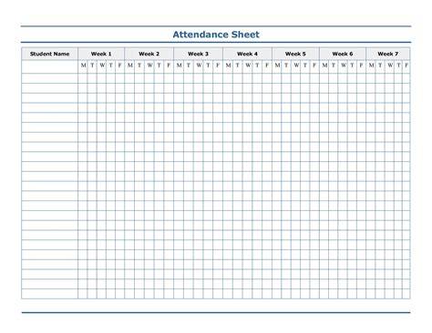 Free Attendance Sheet Template