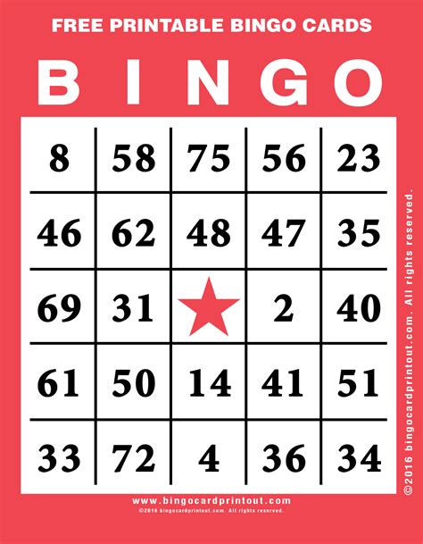 Free Bingo Card Printables