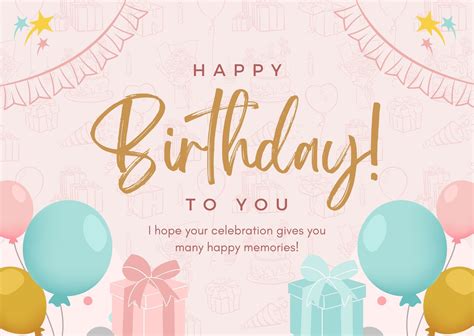 Free Birthday Cards Template