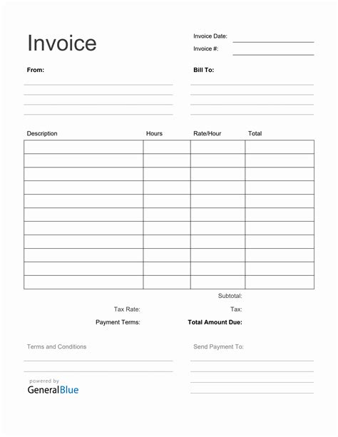 Free Blank Invoice Template Word