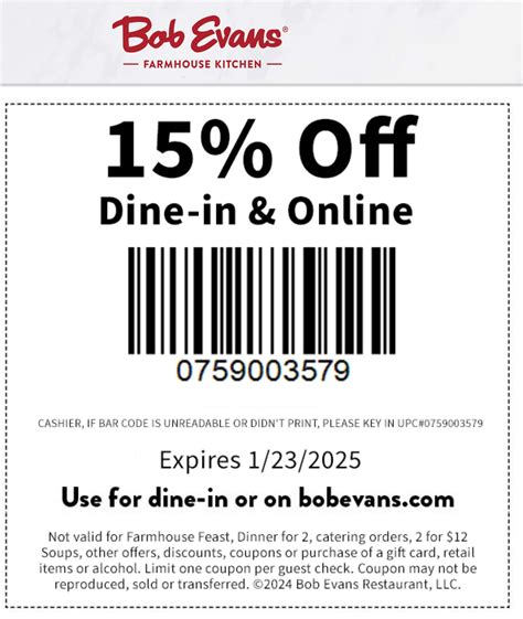 Free Bob Evans Coupons In Store Printable