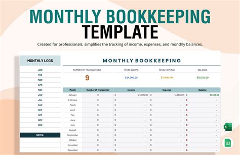 Free Bookkeeping Excel Template
