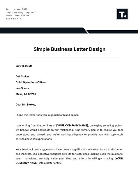 Free Business Letter Format Template