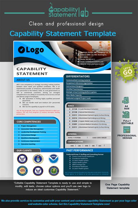 Free Capability Statement Template Word