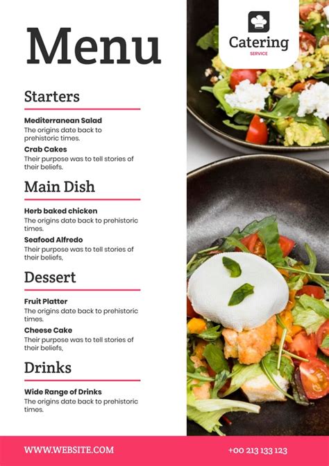 Free Catering Menu Templates