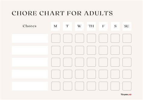 Free Chore Chart Template For Adults