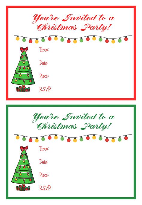Free Christmas Party Invitation Printables