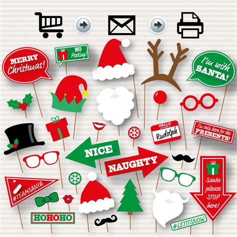 Free Christmas Photo Booth Props Printable