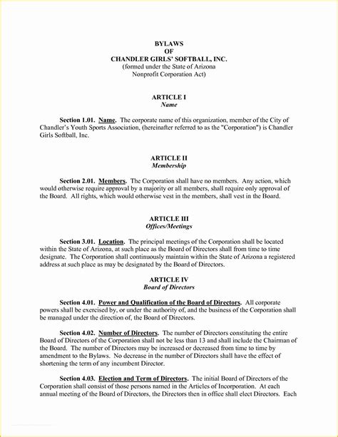 Free Church Bylaws Template
