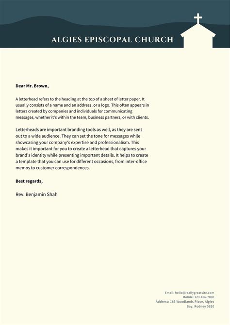 Free Church Letterhead Templates Word