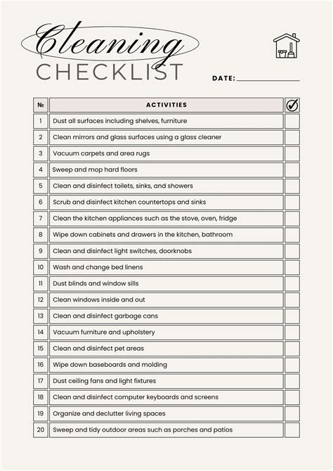 Free Cleaning Checklist Template
