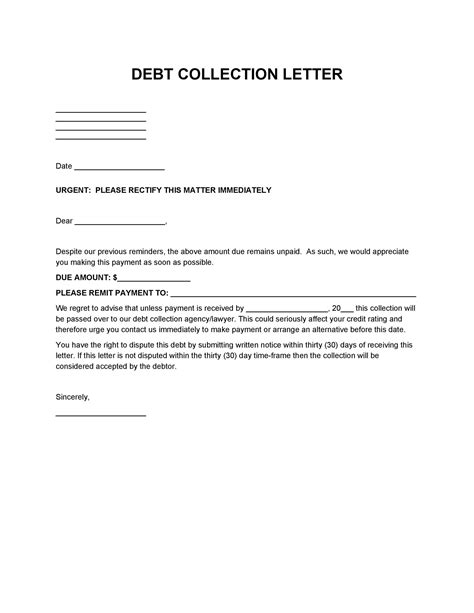Free Collection Letter Template