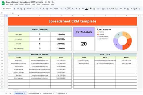 Free Crm Spreadsheet Template