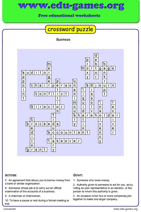 Free Crossword Creator Printable