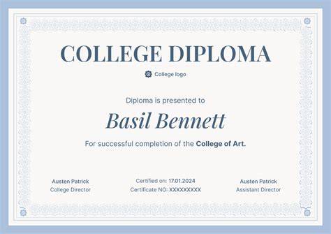 Free Diploma Template Word