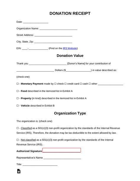 Free Donation Receipt Template