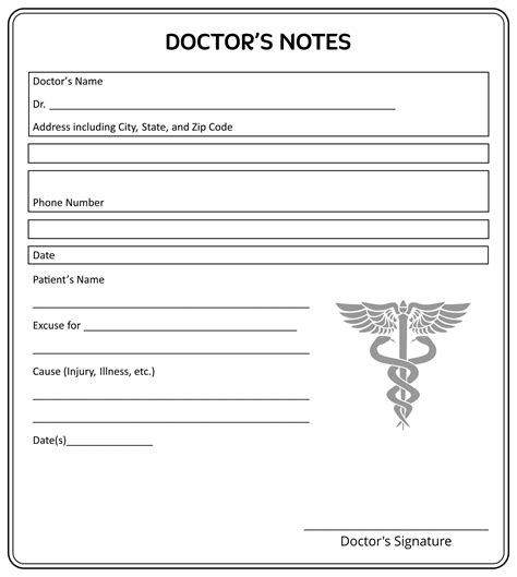 Free Dr Note Template