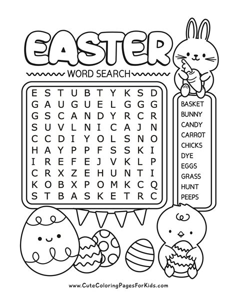 Free Easter Word Search Printable