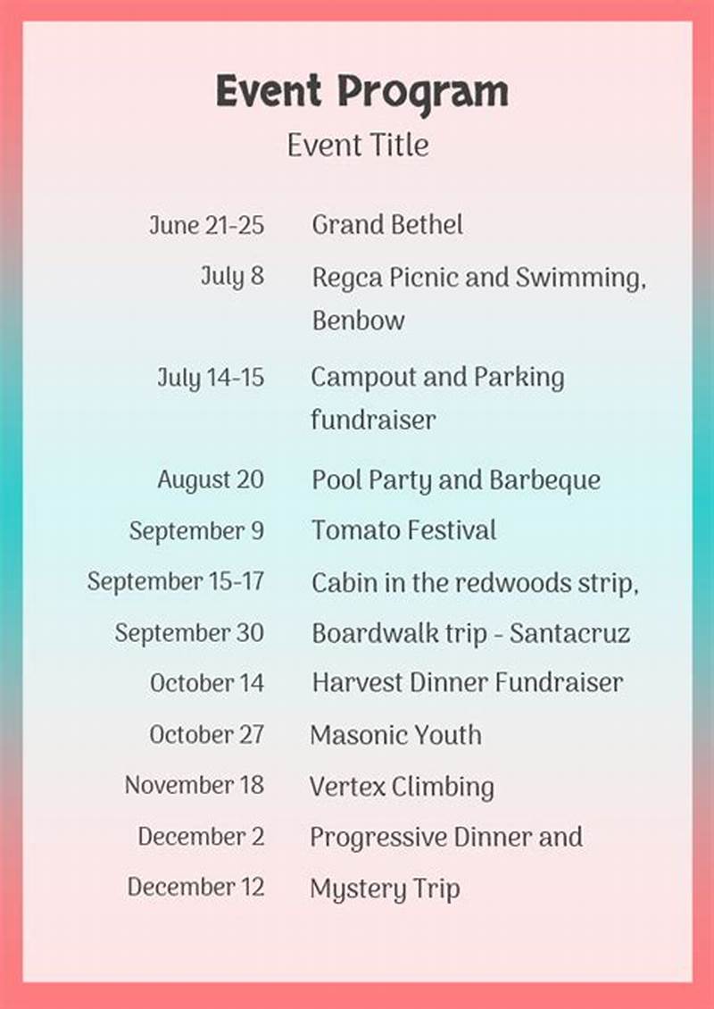 Free Editable Event Program Template Word