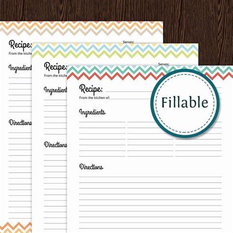 Free Editable Recipe Card Template