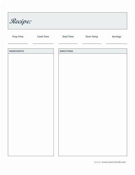 Free Editable Recipe Card Templates