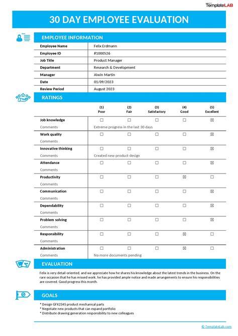 Free Employee Evaluation Template Word