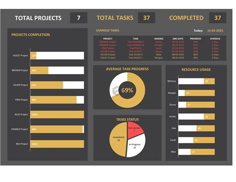 Free Excel Project Management Dashboard Template