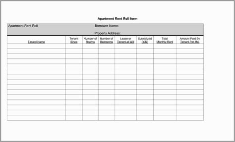 Free Excel Rent Roll Template