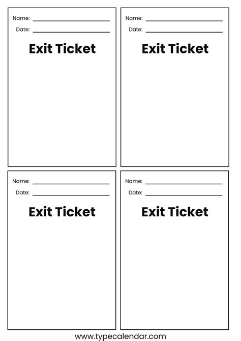 Free Exit Ticket Template