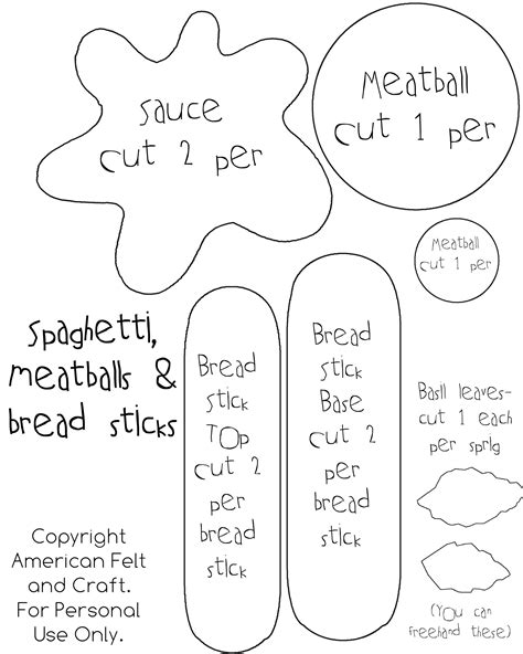 Free Felt Food Templates