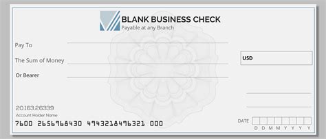 Free Fillable Blank Business Check Template