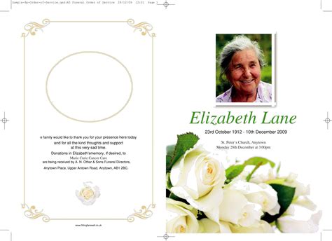 Free Funeral Program Template