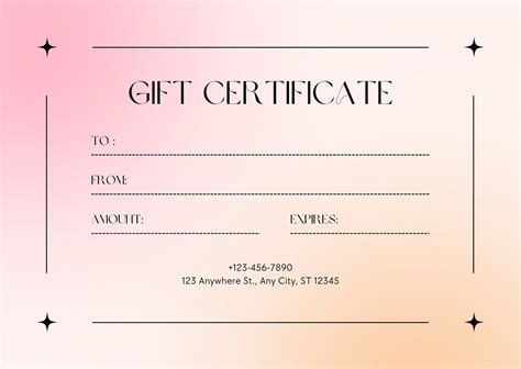 Free Gift Certificate Template For Word