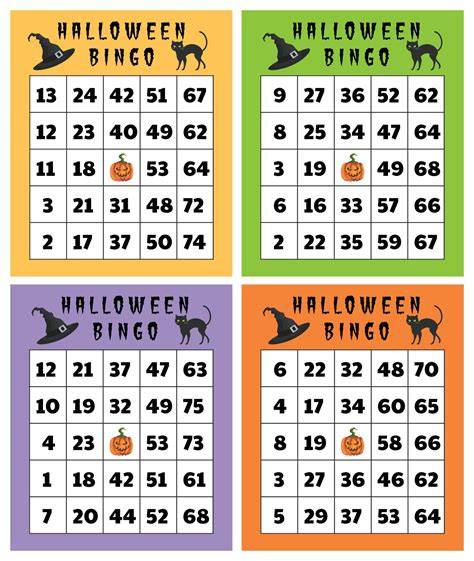 Free Halloween Bingo Cards Printable