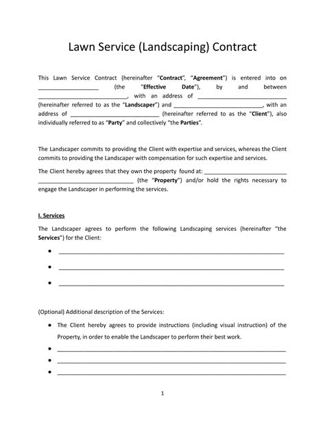 Free Landscape Contract Template