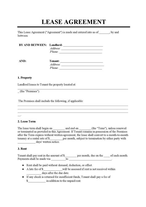 Free Lease Template