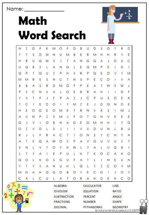 Free Math Word Search Printable
