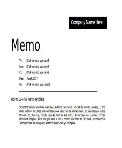 Free Memo Template