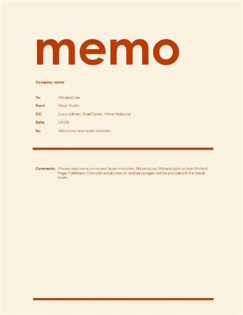 Free Memo Templates