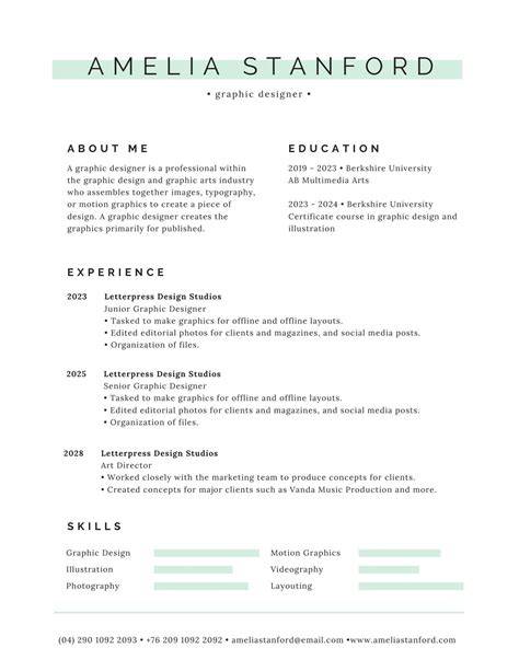 Free Minimalist Cv Template