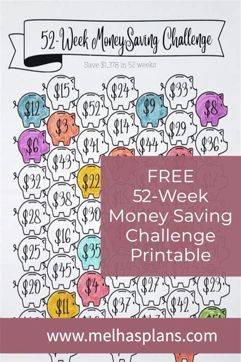 Free Money Saving Challenges Printable